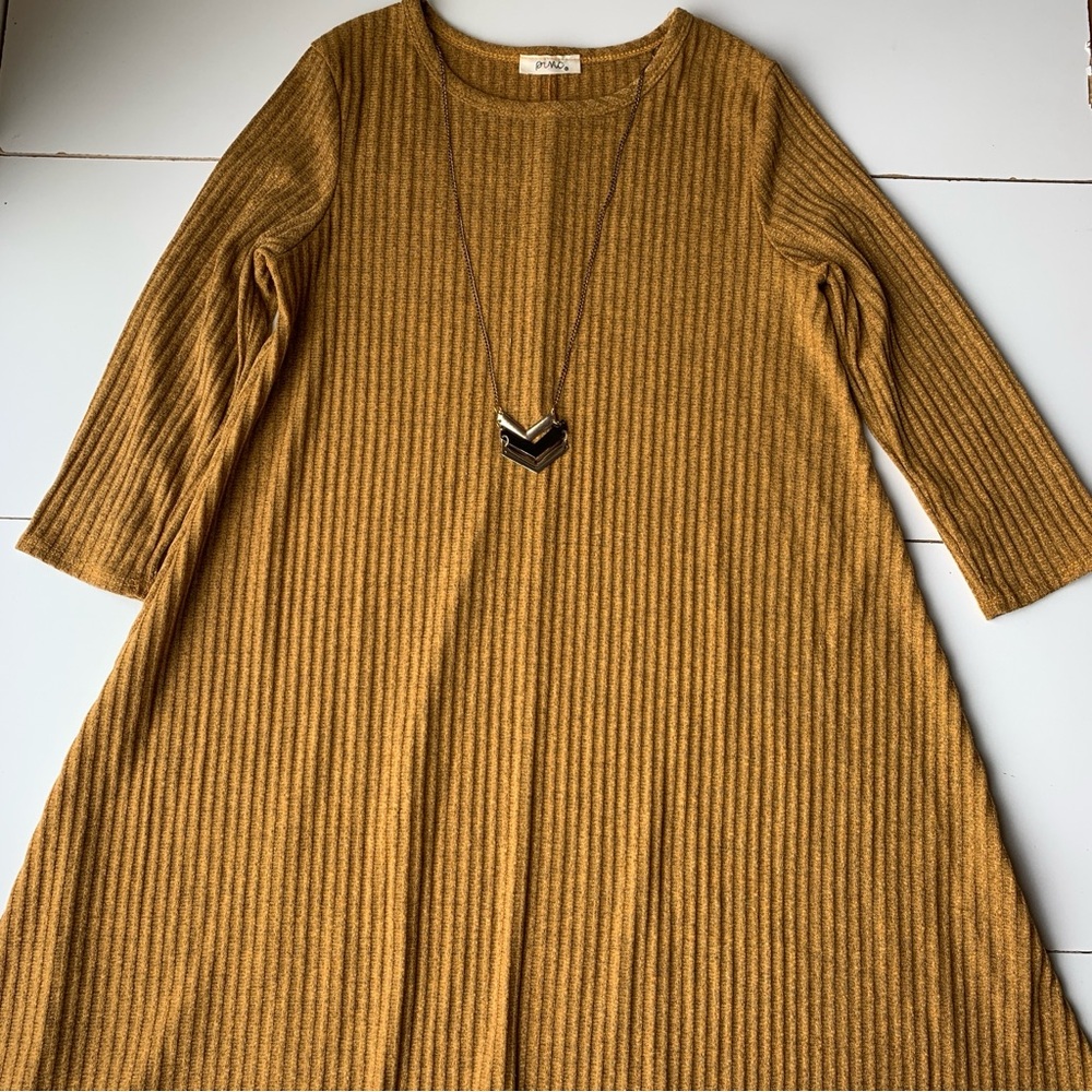 PINC Women’s Size XL Top Shirt Tunic Blouse Short Sleeve Striped Necklac